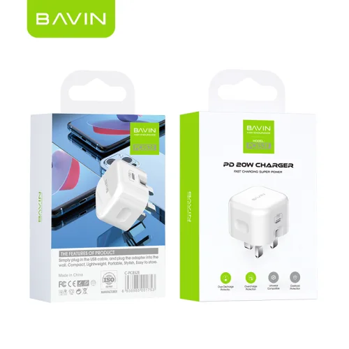 BAVIN PC852E 20W Type-C Wall Charger Plug Fast Charging Support