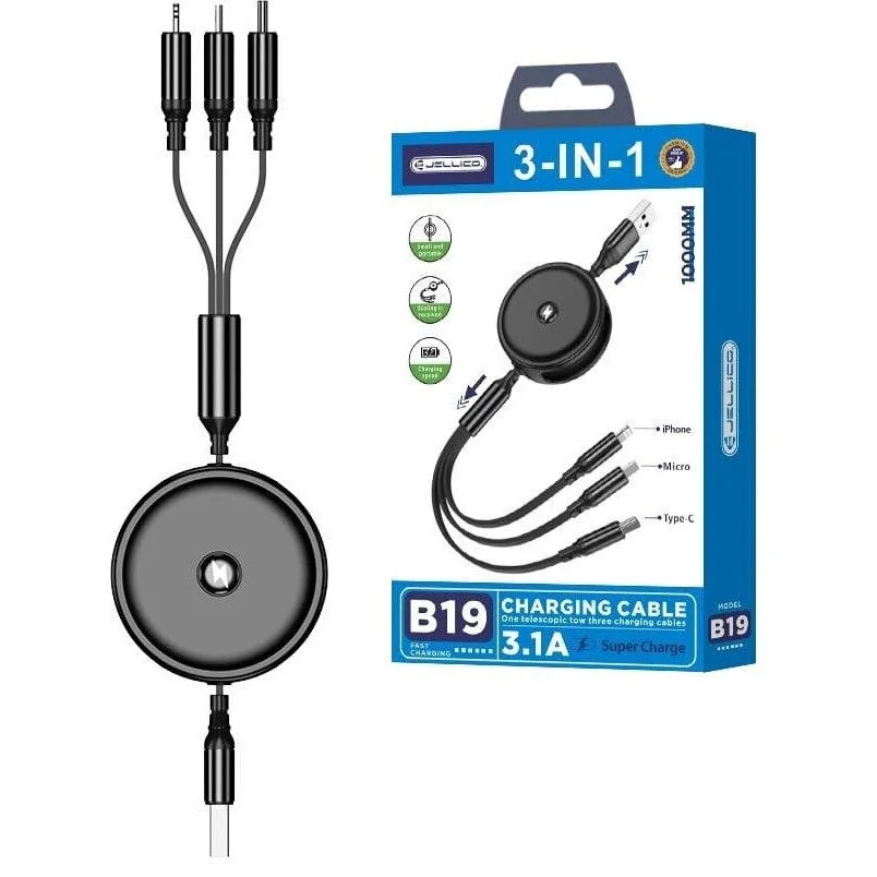 Jellico B19 Combine Cable 3 in 1 for Android & iOS
