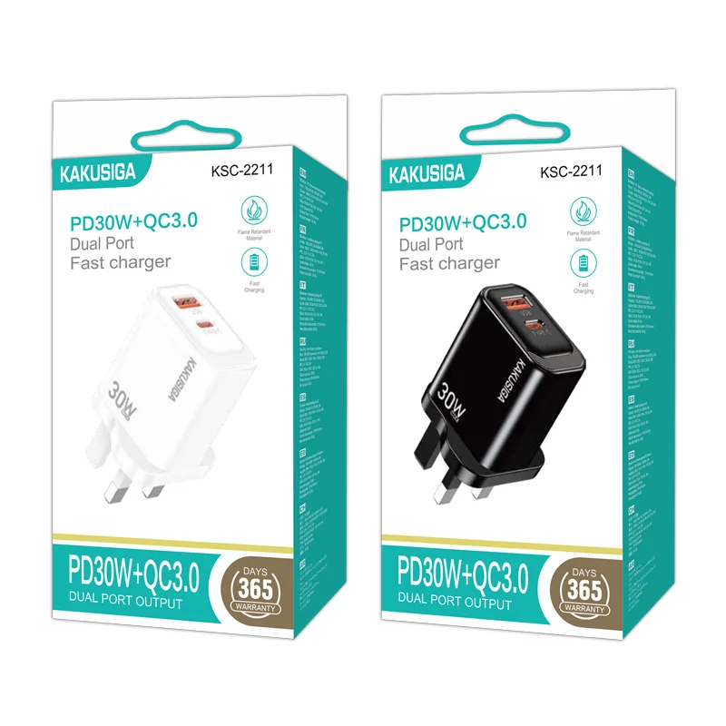 KSC-2211 Lixiong PD30W + QC3.0 Fast Charger UK Plug