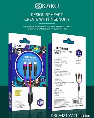 KSC-481 Yatu Fast Charging Data Cable 3 in 1