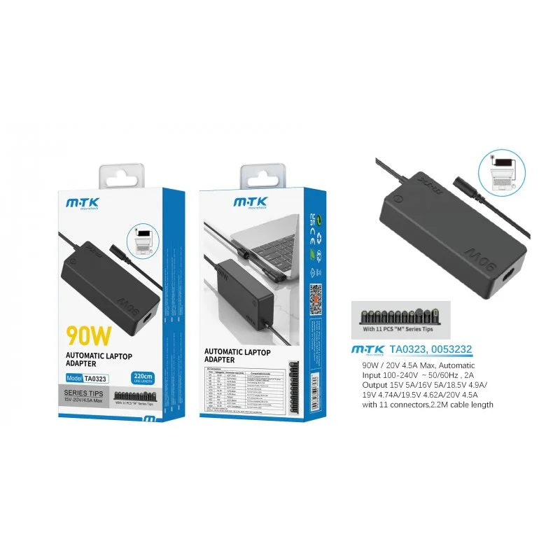TA0323 90W Automatic Universal Laptop Charger Adapter