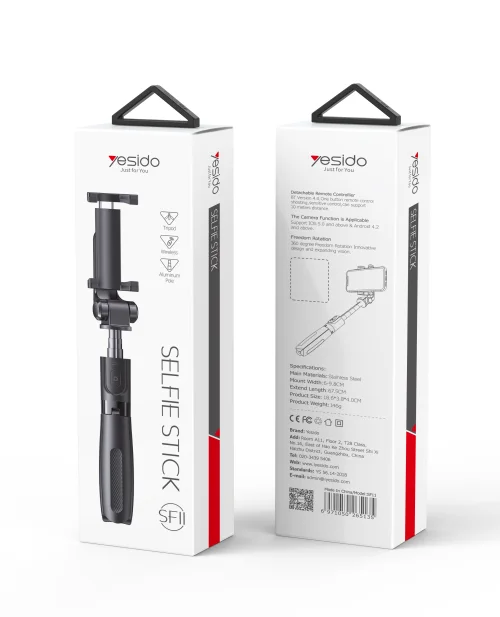 Yesido SF11 360 Selfie Stick for All Kind of Mobile Phones