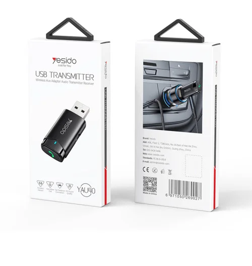 Yesido YAU40 USB Transmitter Wireless AUX Adapter Audio Transmitter Receiver